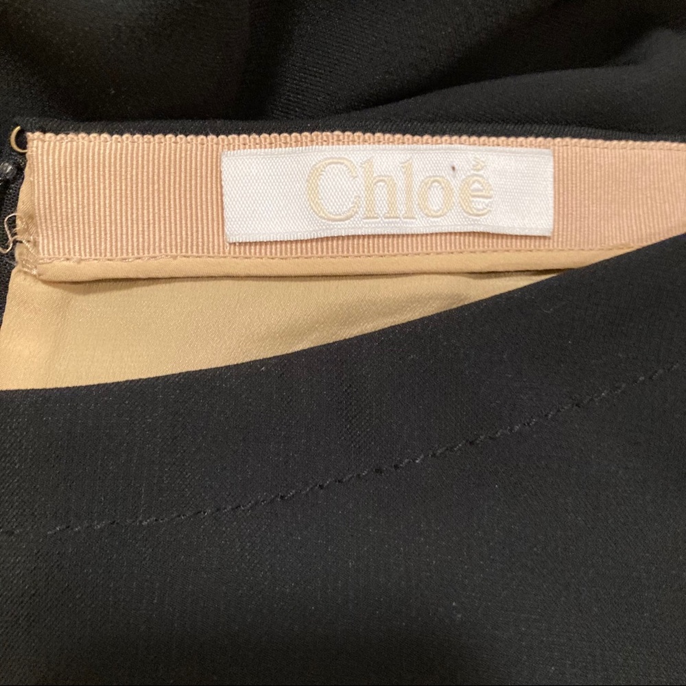Chloe Black Midi Knee Length Ruffle Skirt L 10 - Picture 8 of 9